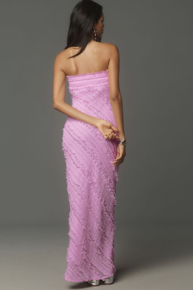 Endless Rose Strapless Textured Column Midi Dress