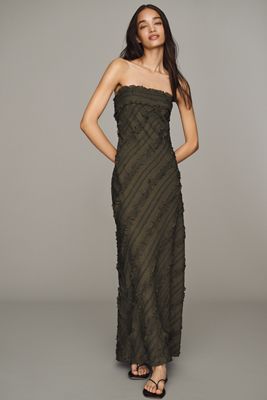 Endless Rose Strapless Textured Column Midi Dress