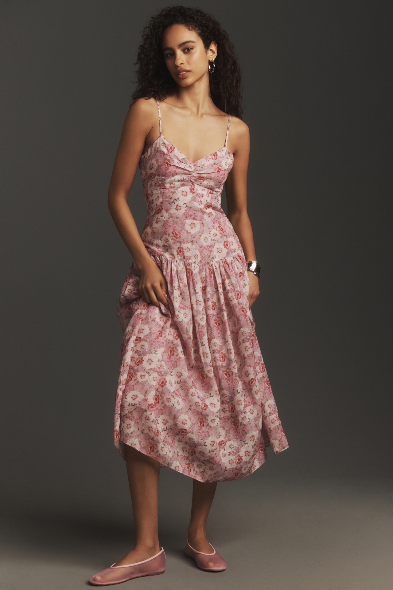 Endless Rose Sleeveless Drop-Waist Midi Dress