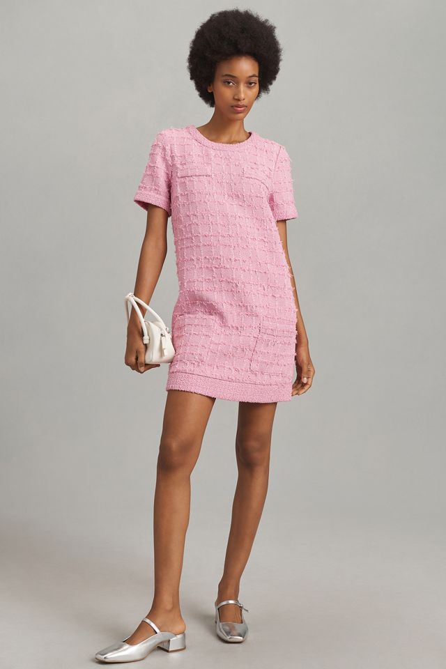 Endless Rose Short-Sleeve Tweed Shift Mini Dress #2