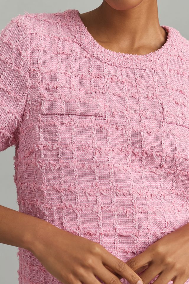 Endless Rose Short-Sleeve Tweed Shift Mini Dress #3