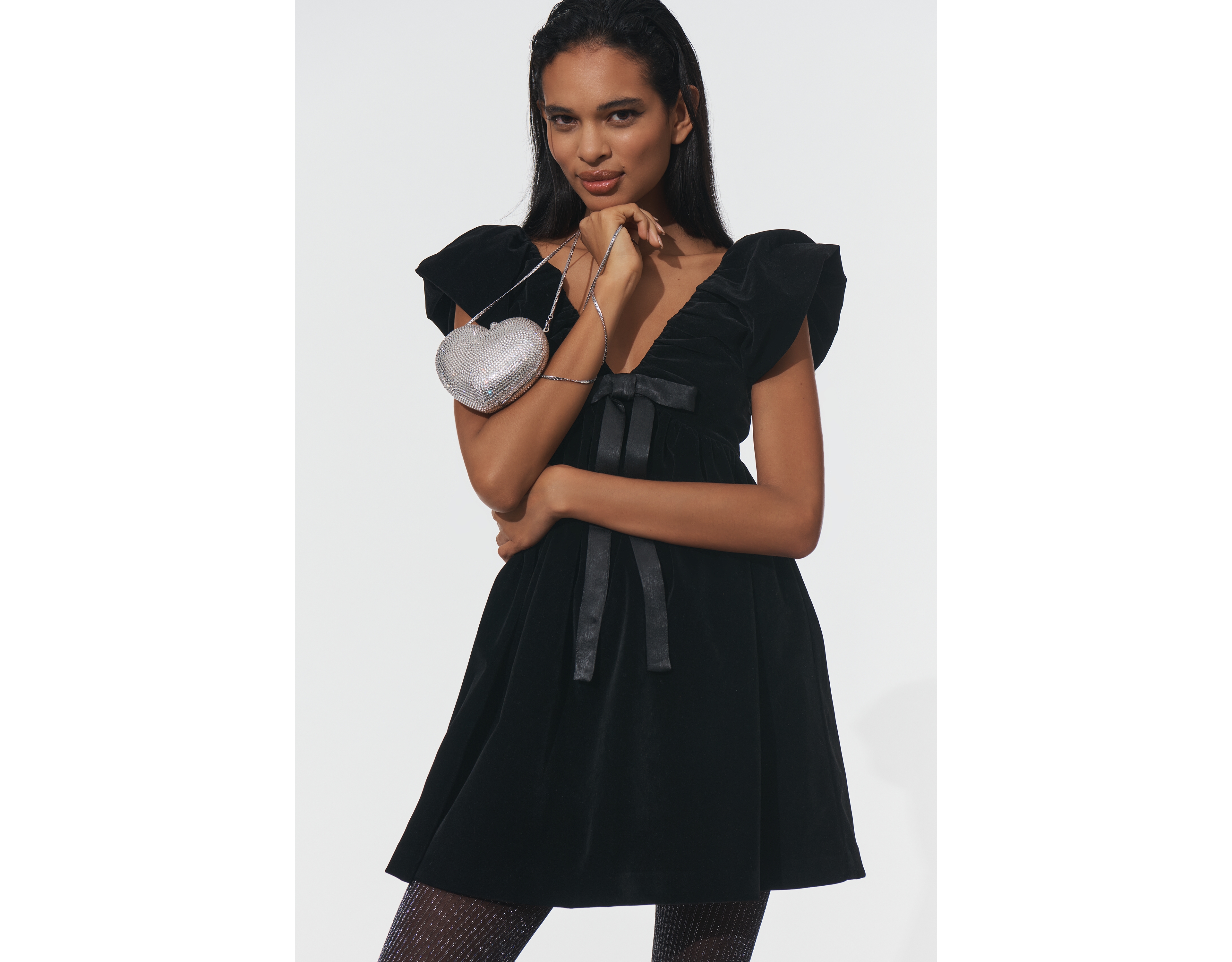 Endless Rose Velvet Bow Mini Dress