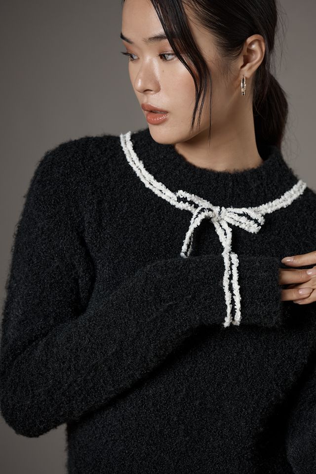 Endless Rose Long-Sleeve Bow Slim Sweater Mini Dress #1