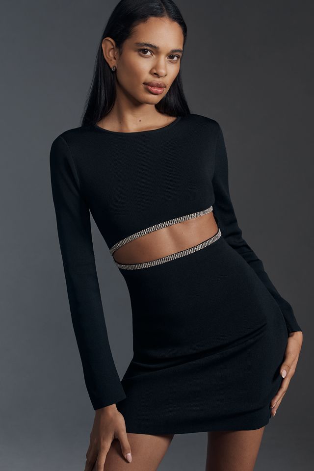 Endless Rose Rhinestone-Trim Cutout Mini Dress #1