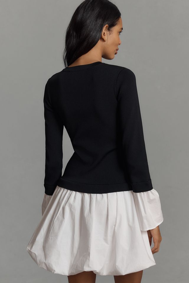 Endless Rose Long-Sleeve Twofer Bubble Mini Dress #1