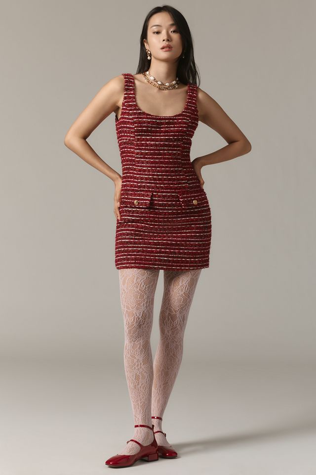 Endless Rose Scoop-Neck Tweed Mini Dress #3