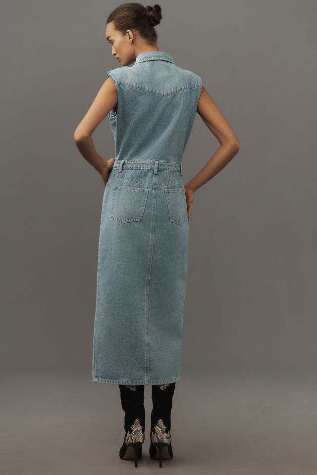 Grey Lab Sleeveless Denim Midi Dress #1