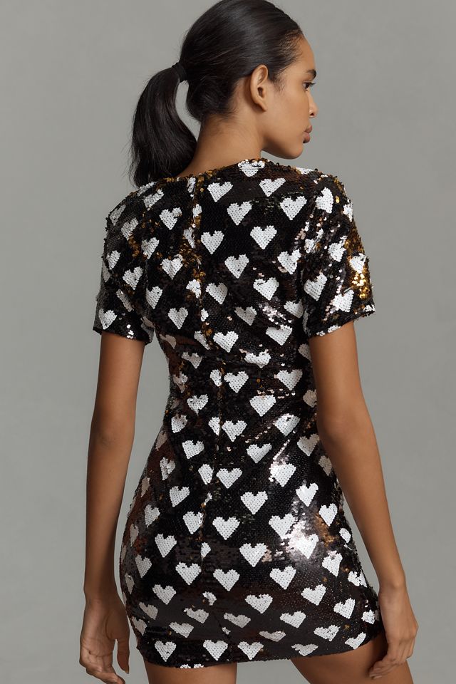 Endless Rose Short-Sleeve V-Neck Sequin Shift Mini Dress #1
