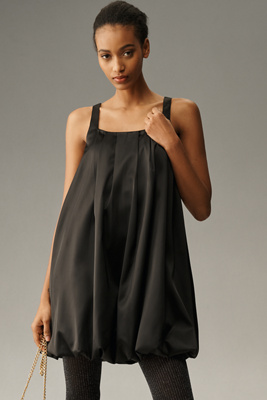 Endless Rose Sleeveless Bubble Mini Dress In Black