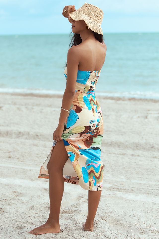 Endless Rose Strapless Printed Slim Midi Dress #2