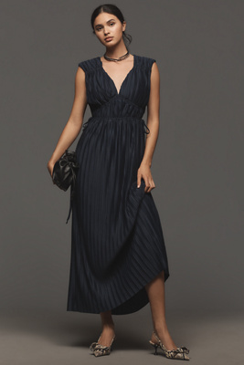 Endless Rose Sleeveless V-Neck Pleated Midi Dress | Anthropologie