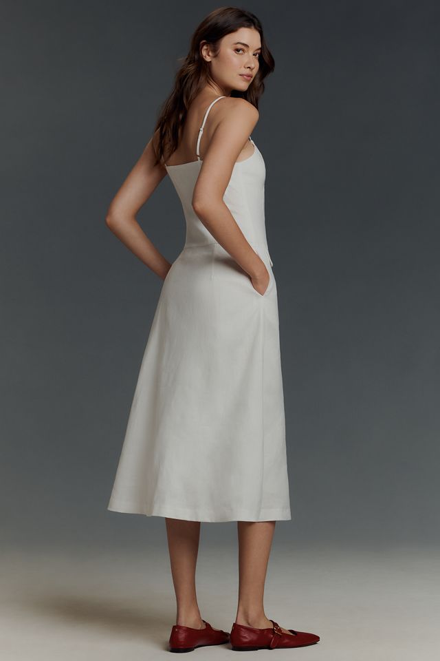 Endless Rose Linen Sleeveless V-Neck Midi Dress #1