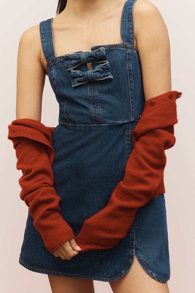 Endless Rose Square-Neck Bow Denim Mini Dress #2