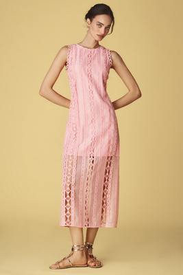 Endless Rose Textured Sleeveless Midi Dress In Pink