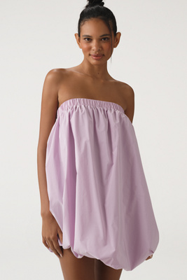 Shop Endless Rose Strapless Bubble Mini Dress In Purple