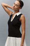 Endless Rose Sleeveless Collared Twofer Drop-Waist Midi Dress
