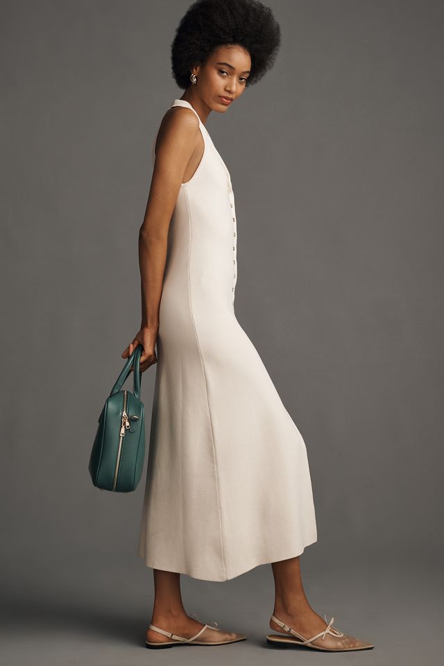 Endless Rose Sleeveless Halter Button-Front Midi Dress #3