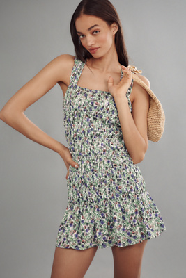 Shop Endless Rose Sleeveless Smocked Mini Dress In Multicolor