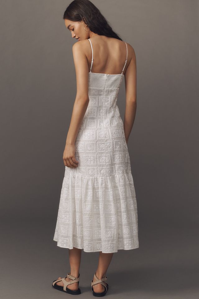 Endless Rose Embroidered Patchwork Midi Dress