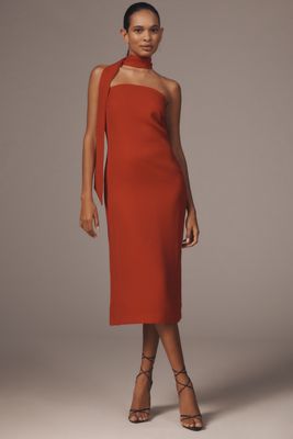 Endless Rose Sleeveless Textured Slim Slip Midi Dress