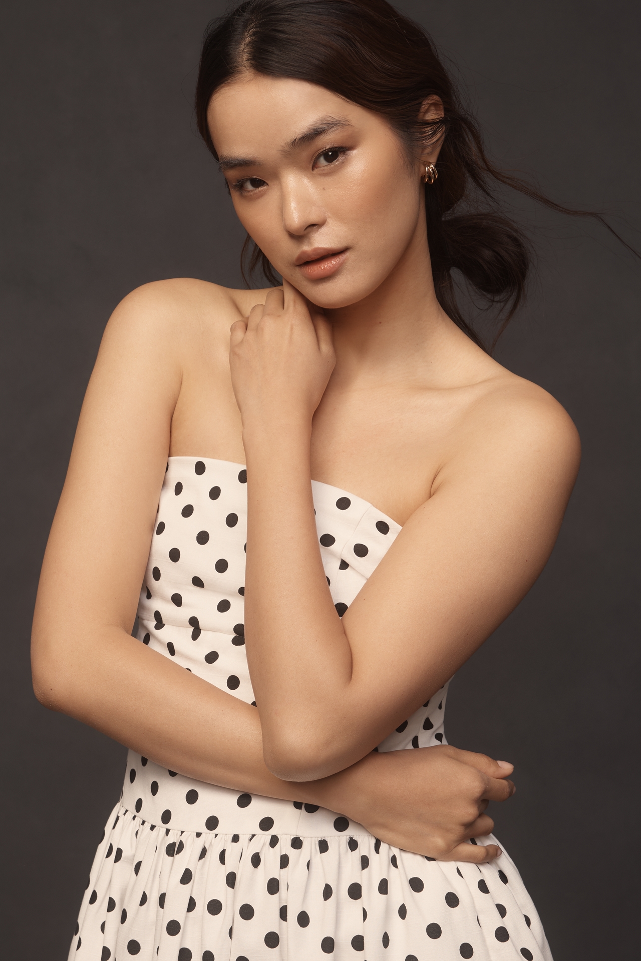 Endless Rose Strapless Drop-Waist A-Line Midi Dress