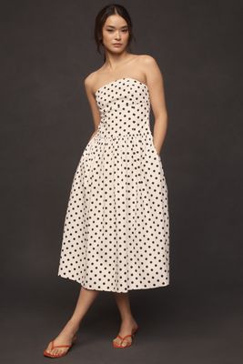 By Anthropologie Sweetheart Ruched Drop-Waist Dress