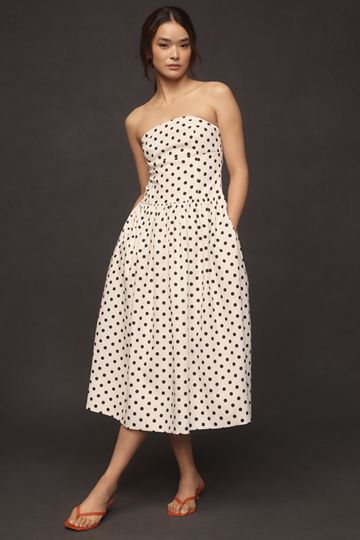 Endless Rose Strapless Drop-Waist A-Line Midi Dress