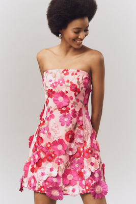 Endless Rose Strapless Flower Appliqué Mini Dress product page