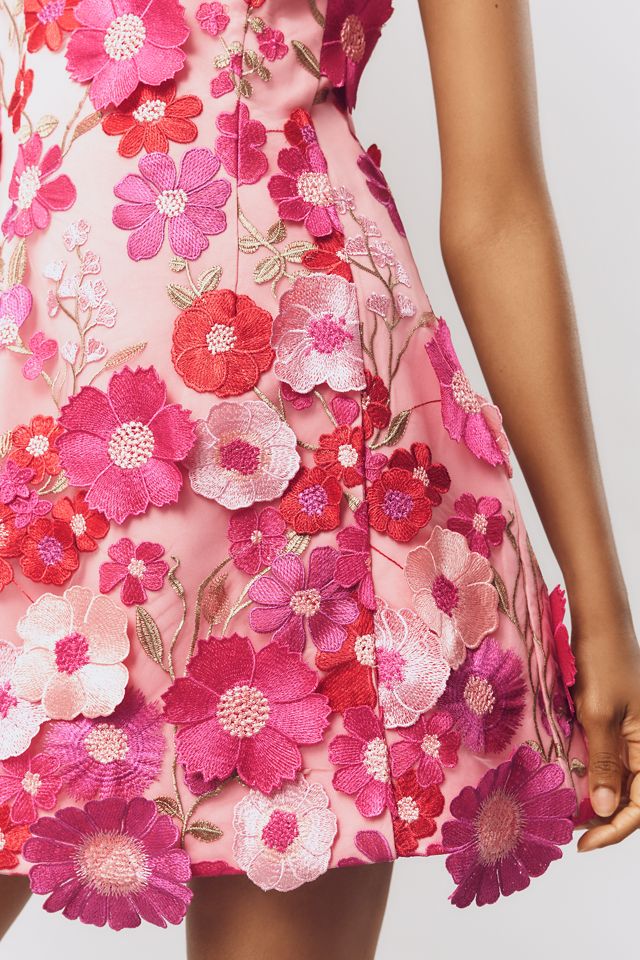 Endless Rose Strapless Flower Appliqué Mini Dress #3