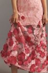 Endless Rose Strapless Floral Appliqué Maxi Dress
