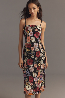 Anthropologie ★ Endless Rose Linen Blend Lace Midi Dress Endless Rose Long-Sleeve Collared Slim Sweater Midi Dress