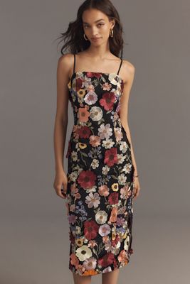 Endless Rose Strapless Scarf Column Midi Dress