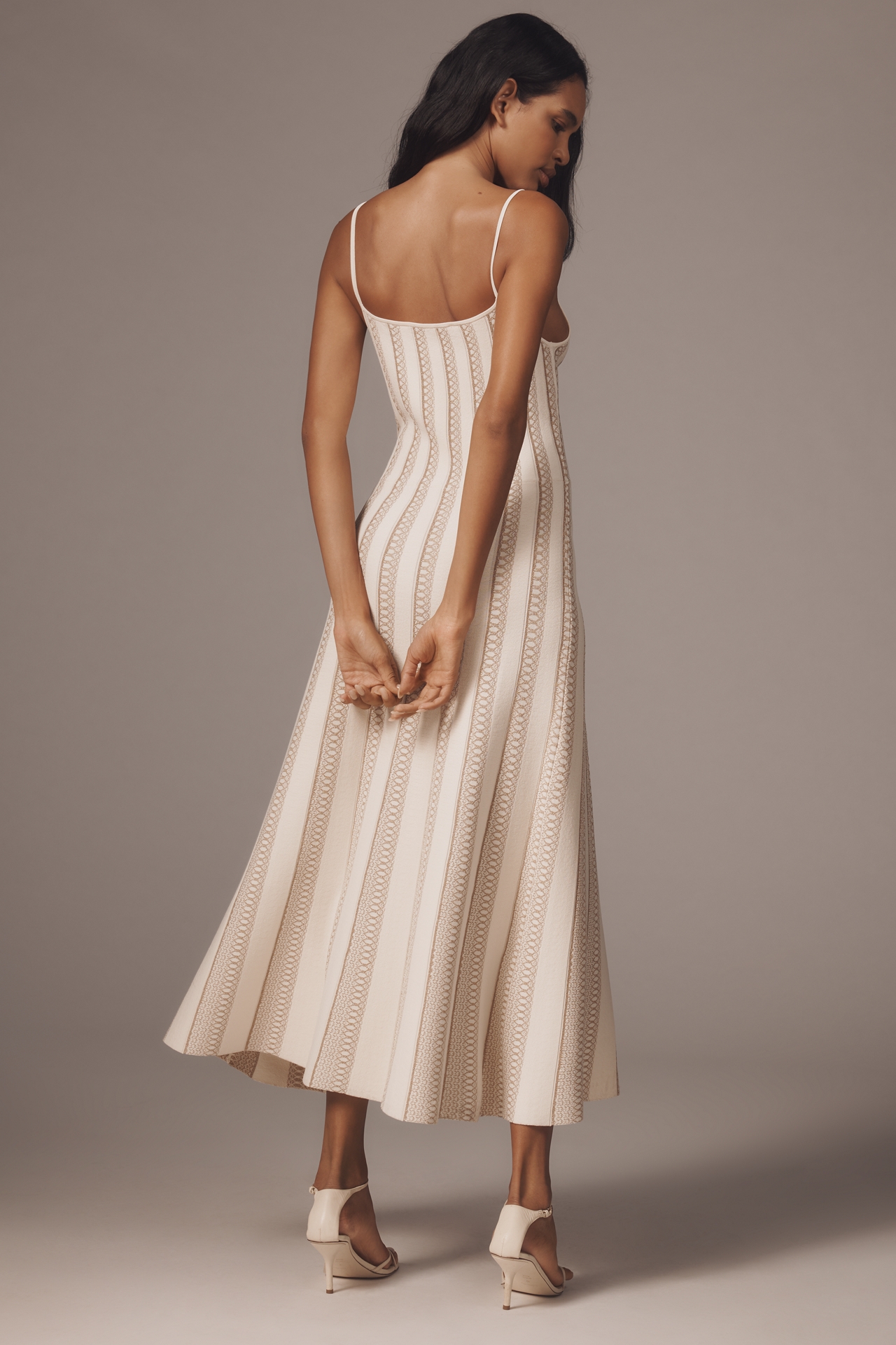 Endless Rose Sleeveless V-Neck Lurex Midi Dress