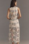 Endless Rose Sleeveless Appliqué Sheer Midi Dress