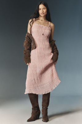 Endless Rose Ruffled Relaxed Maxi Dress In Pink