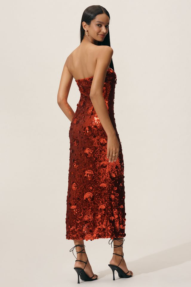 Endless Rose Strapless Sequin Midi Dress #4