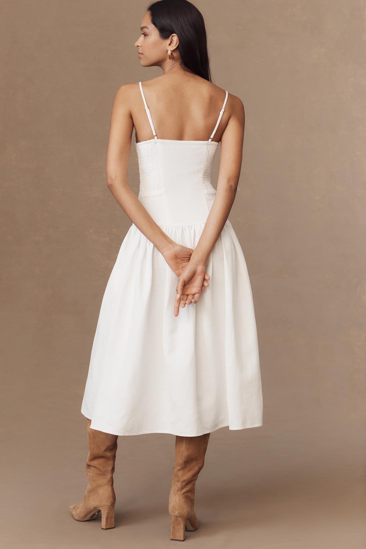 Endless Rose Linen Blend Midi Dress