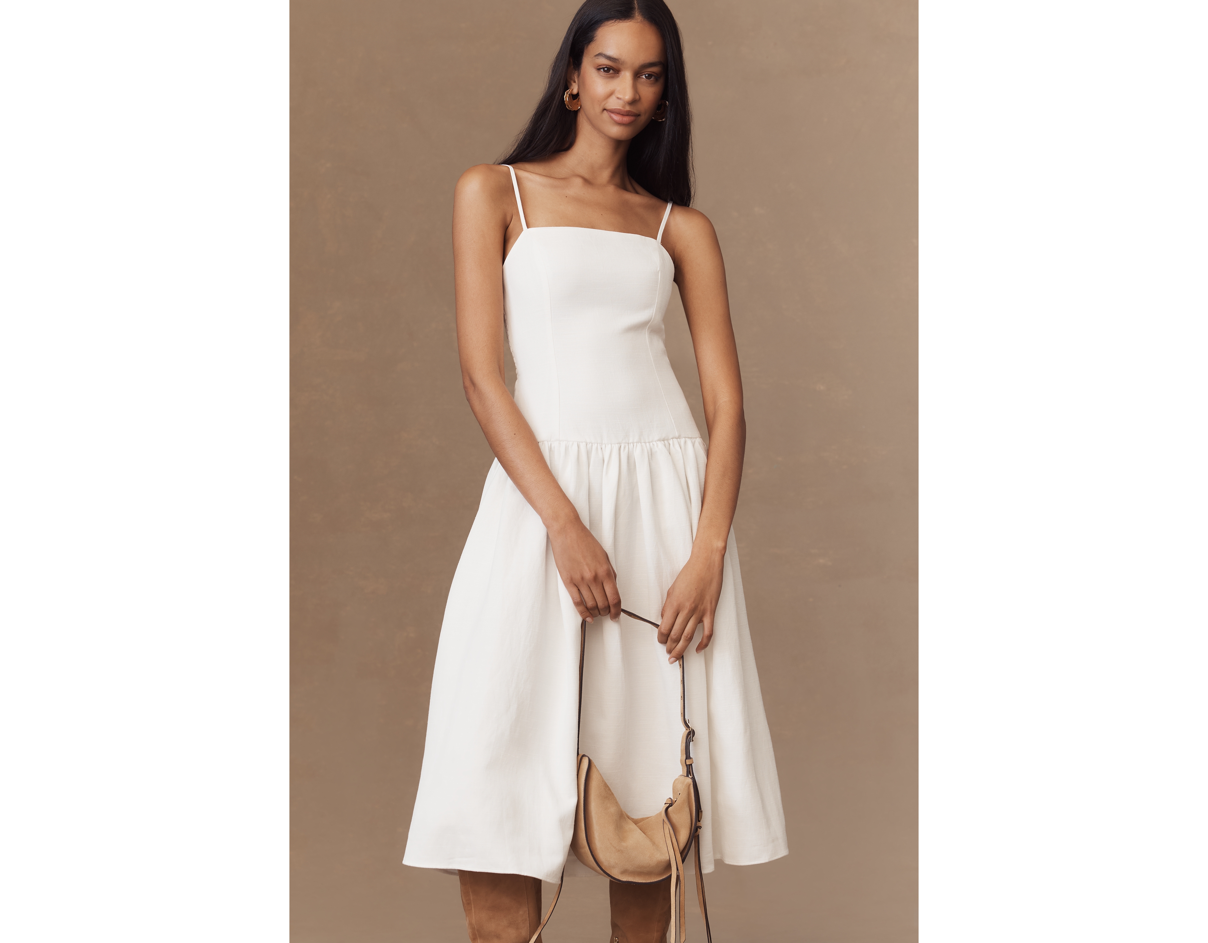 Endless Rose Linen Blend Midi Dress