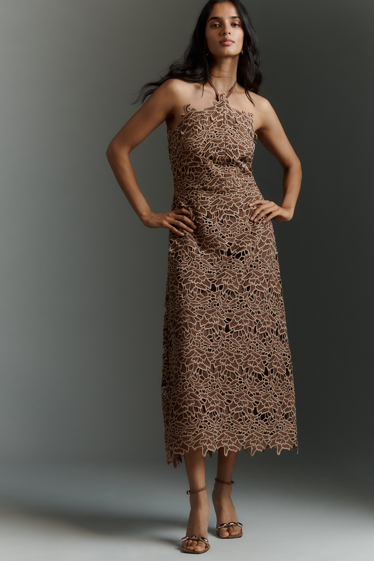 Endless Rose Halter Lace Midi Dress