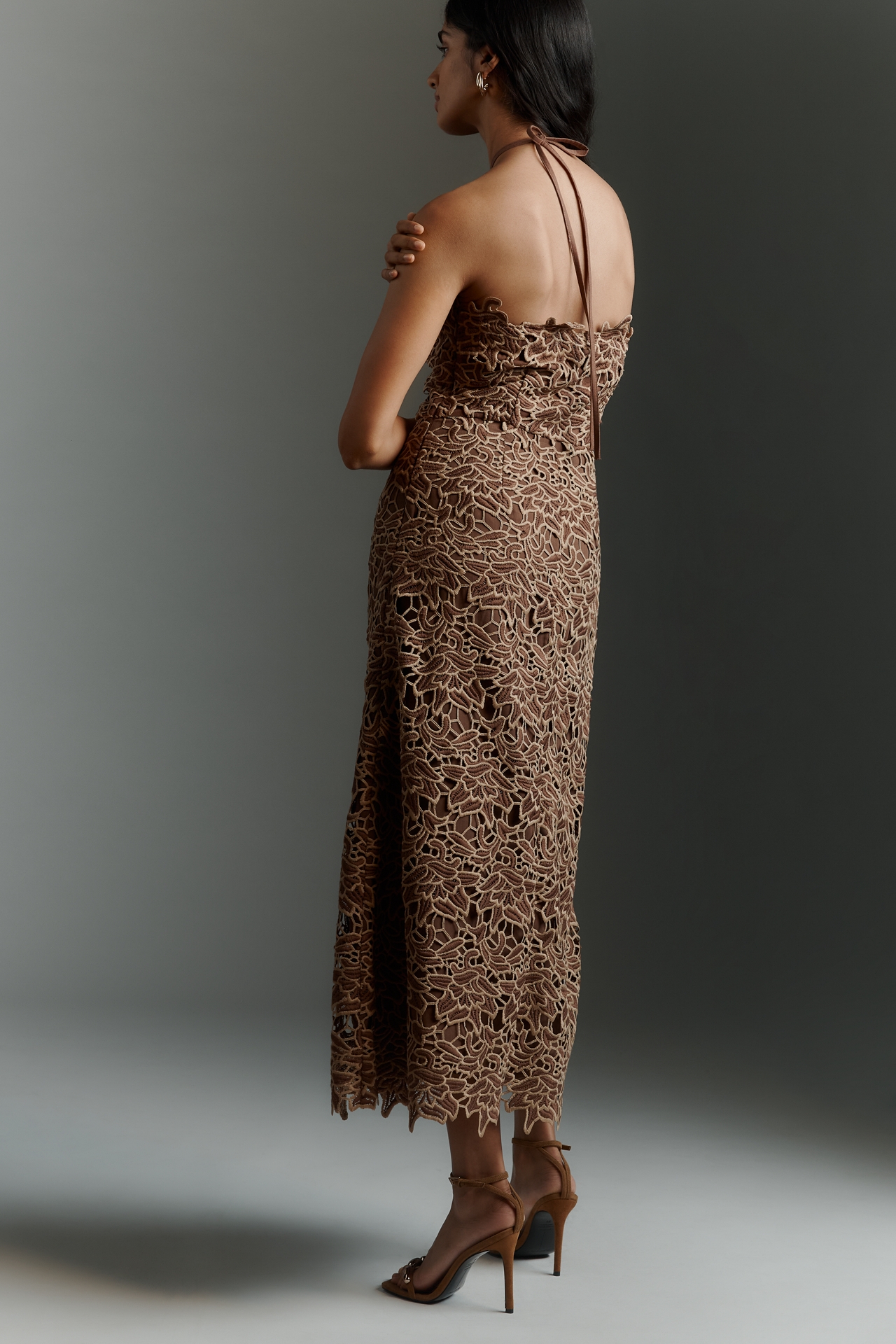 Endless Rose Halter Lace Midi Dress