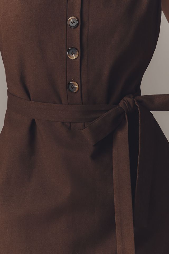 Endless Rose Linen Blend Boat-Neck Midi Dress #1