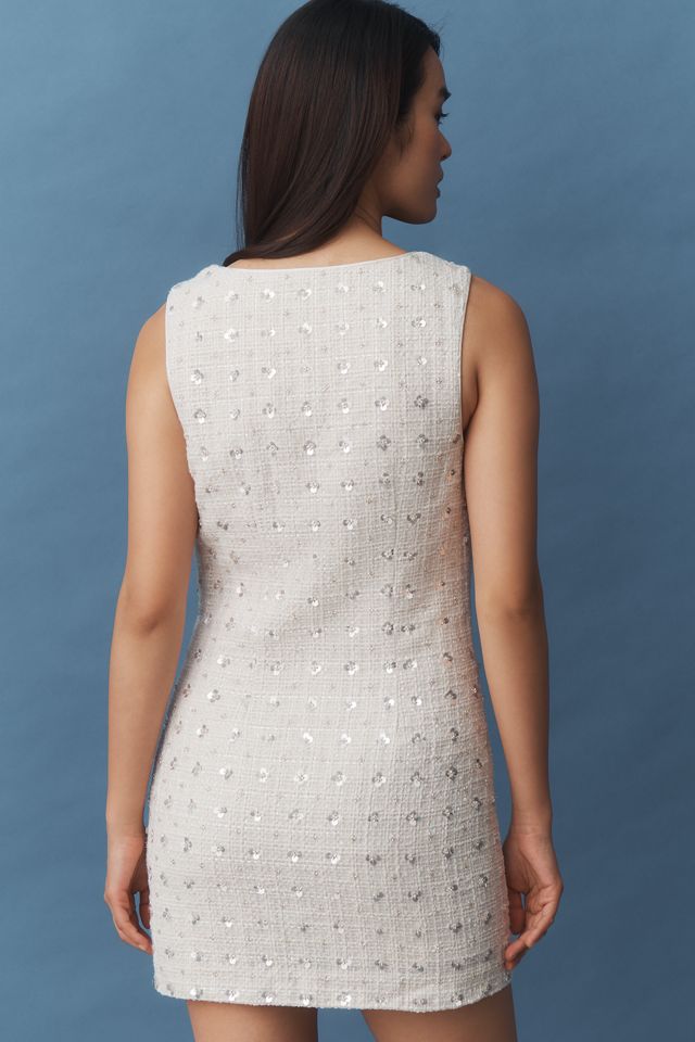 Endless Rose Sleeveless Embellished Tweed Mini Dress #1
