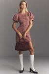 Endless Rose Puff-Sleeve Tweed Mini Dress