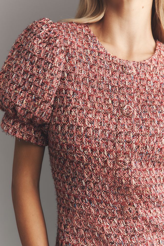 Endless Rose Puff-Sleeve Tweed Mini Dress #3