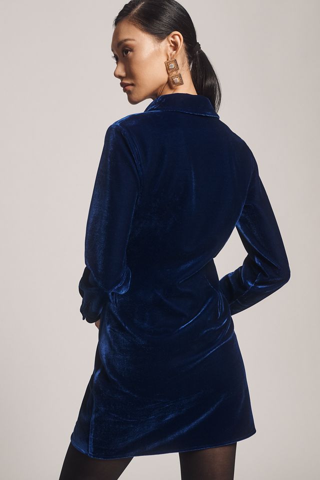 Endless Rose Long-Sleeve Velvet Mini Shirt Dress #1