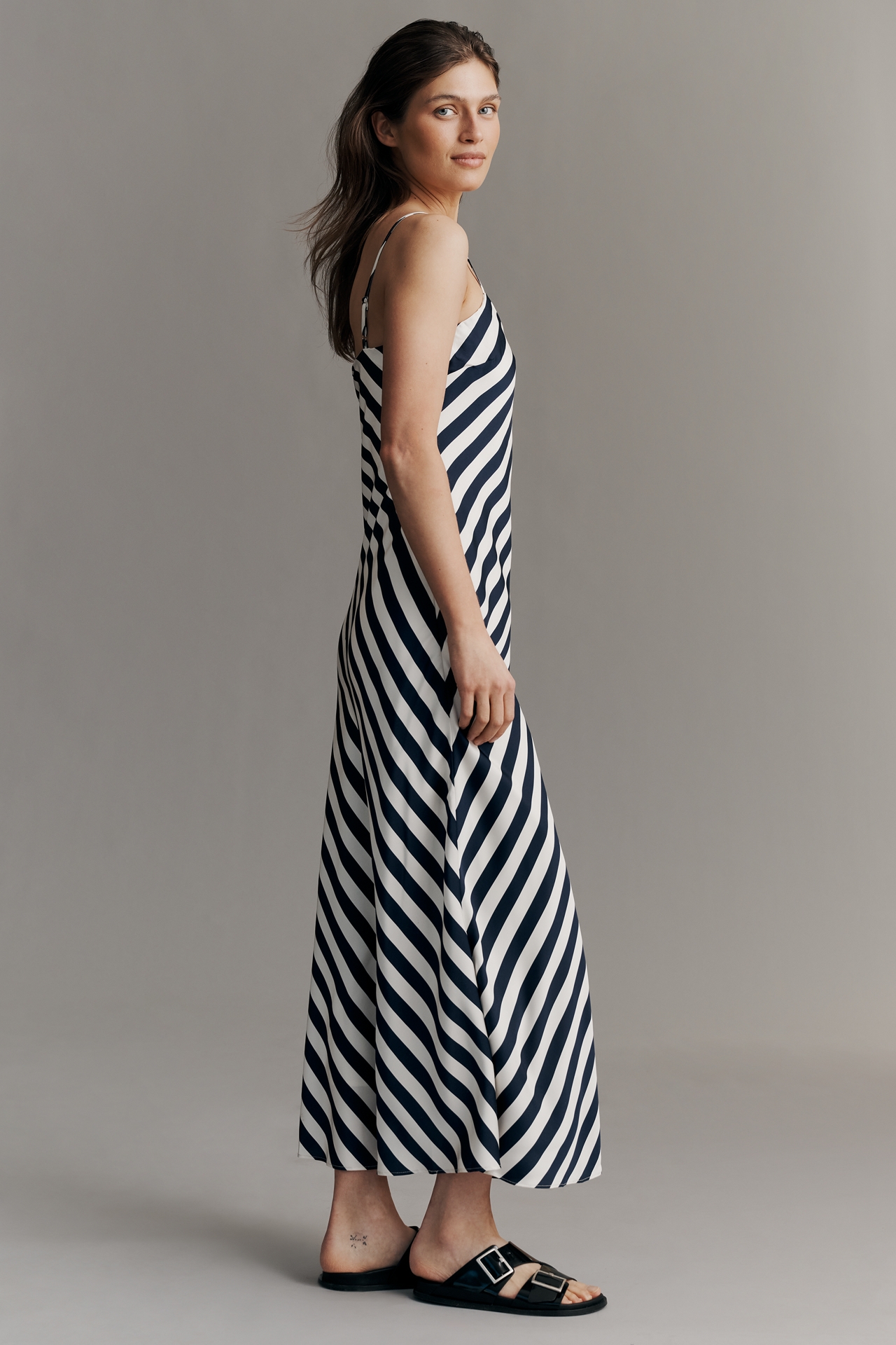 Endless Rose Sleeveless Bias Satin Maxi Dress