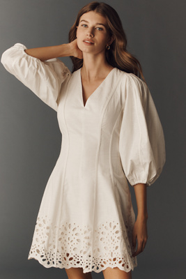 Endless Rose Eyelet Puff-Sleeve Dress | Anthropologie