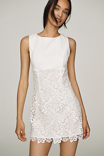 anthropologie lace dress Let Me Be Sheer Midi 99% polyester Mock-Neck Fitted Lace Dress |
