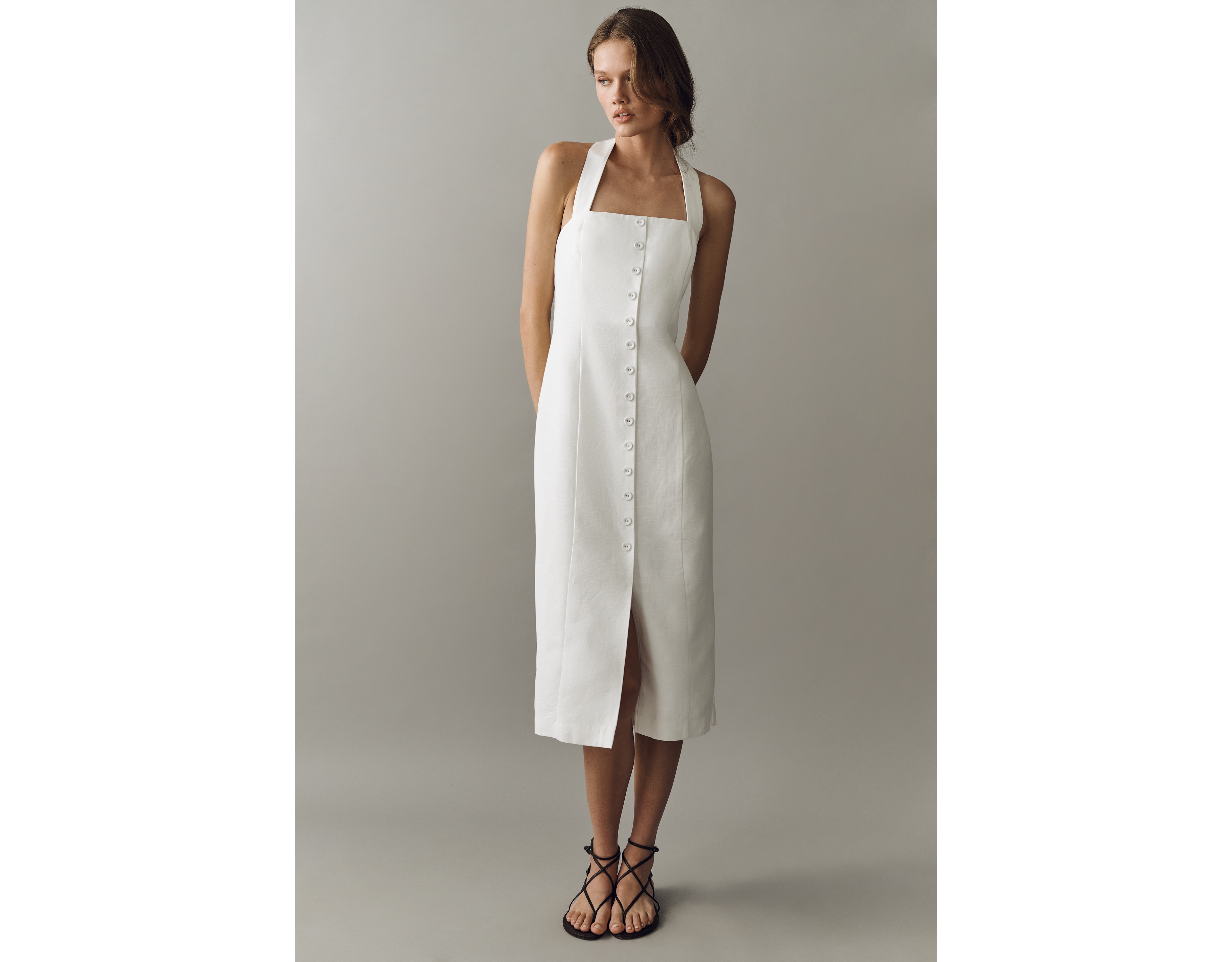 Endless Rose Button-Front Midi Dress