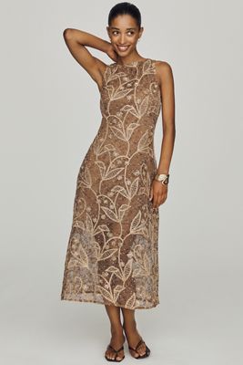 Endless Rose Textured Sleeveless Midi Dress